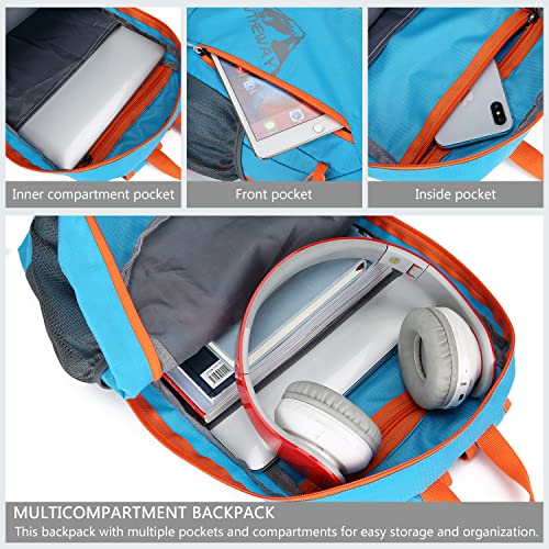 Esup 20L Lightweight Hiking Backpack Foldable Small Travel Backpack Packable Camping Backpack For Women Men (Sky Blue) #TOP4