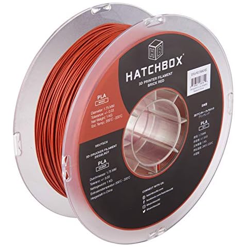 HATCHBOX Magic Stone PLA 3D Printer Filament, Dimensional Accuracy +/- 0.03 mm, 1 kg Spool, 1.75 mm, Brick Red Cover