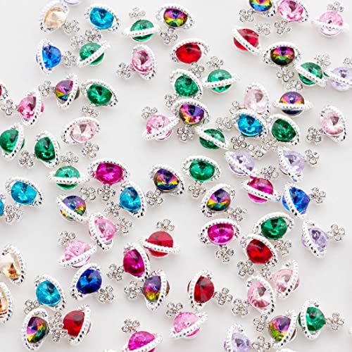 Youteer 20 Pcs Black Planet Nail Art Rhinestone, Luxury 3D Glitters Saturn Shape Design Crystals Nail Art Charms For Acrylic Nails Diy Crafts Nail Art Decorations. #TOP3