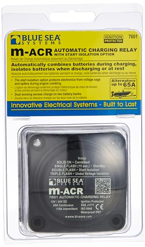 Image of Blue Sea Systems 7601 m-Series Automatic Charging Relay, 12 /24V DC, 65 Amp