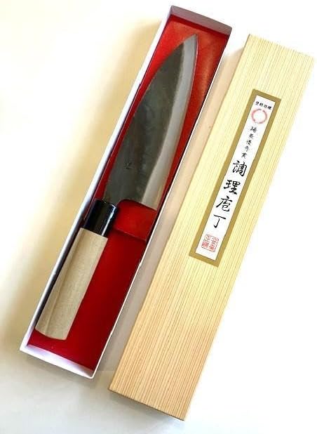 出刃包丁 安来正鋼 賜最優秀賞 調理庖丁 両刃 青一 約225