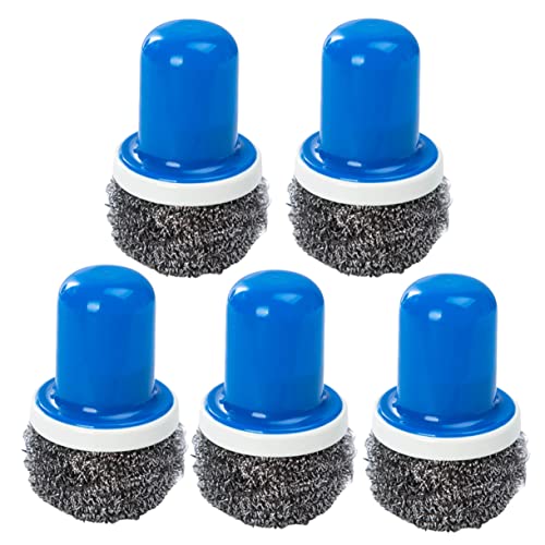 UTHCLO 5Pcs Stainless Steel Wire Brush with Handle for Effortless Kitchen Cleaning Durable Pot and Pan Scrubbing Tool for Home and Restaurant Use Blue