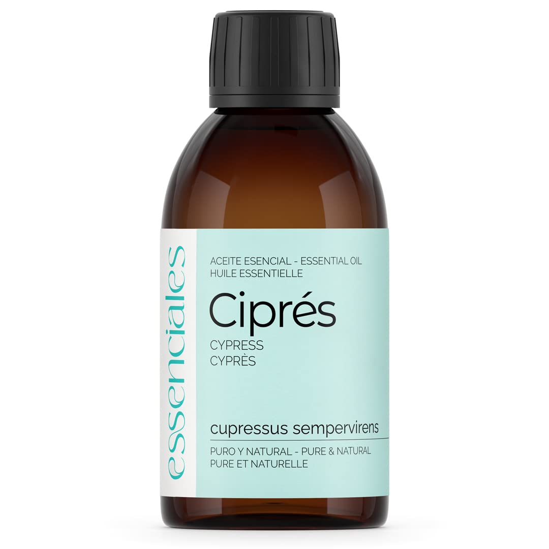 ESSENCIALES Aceite Esencial de Ciprés 200 ml – 100% Puro y Natural – Ideal para Difusor y Aromaterapia