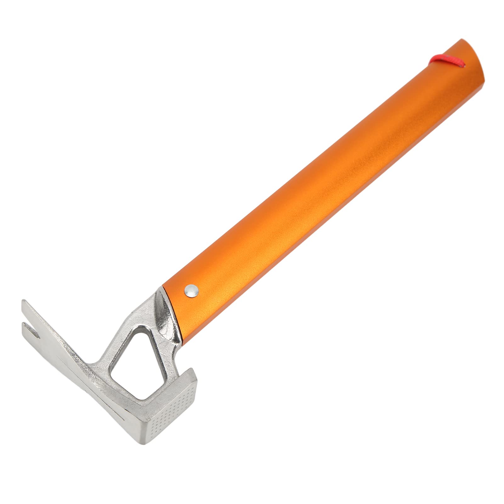 Marteau à piquets pour Tente de Camping en Plein air Multifonctionnel, poignée légère en Alliage d’Aluminium avec tête en Acier à Haute teneur en Carbone, extracteur de piquets de (Orange)