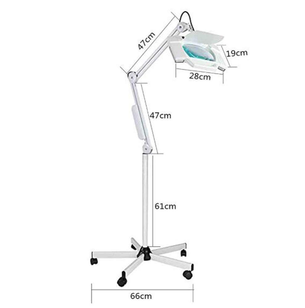 Lámpara De Pie con Lupa Led, Luz Esteticista Led 5X, Lupa con Luz, Lupa Iluminada para Lectura, Manualidades, Salón De Tatuajes Cosméticos De Belleza (A)