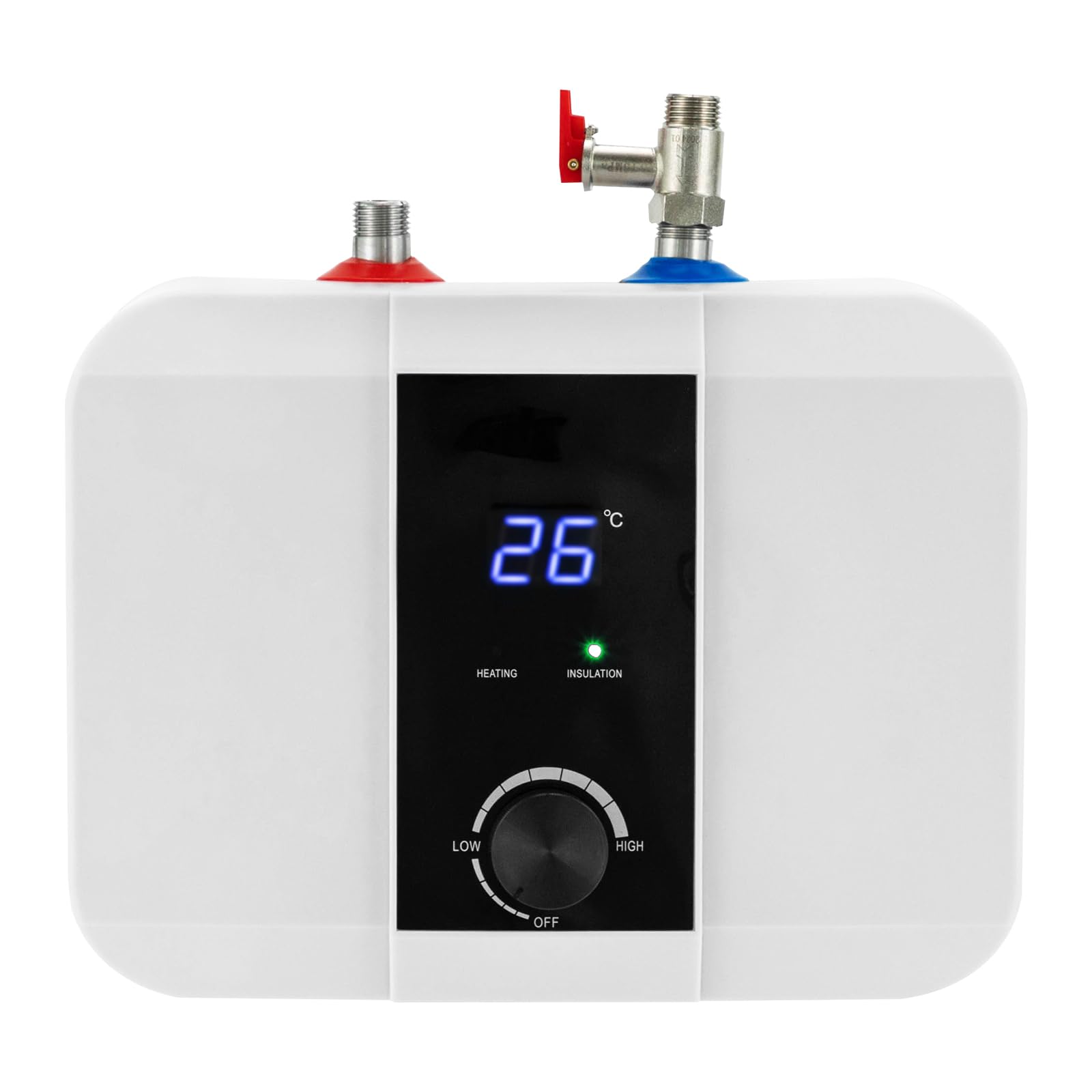 Petit chauffe-eau sous évier 6 l - Résistant à la pression - 1500 W - Pour cuisine - Avec écran LED - Petit chauffe-eau - Pour une utilisation sous les éviers de cuisine et les lavabos