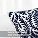 HWY 50 Navy Blue Decorative Throw Pillow Covers 18x18 Inch (1 Piece), Embroidered Cotton Farmhouse Cushion Cover Pillow Case for Sofa Couch Living Room Bed Bedroon, Floral Branches