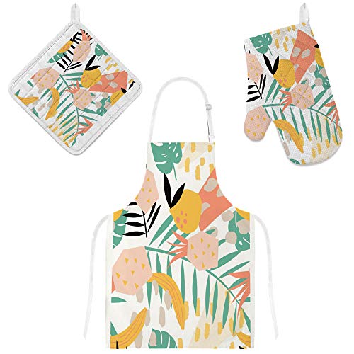 Tablier de cuisine imperméable avec gant et manique | Set 3 pièces réglable - 2