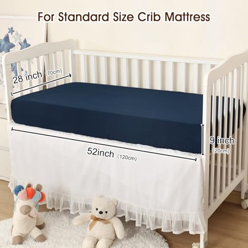 Image of PHF 3 Pack Soft Shark Crib Sheets Fitted, Comfy Breathable Baby Sheets for Boys, 28x52 Inches Fits Standard Crib and Toddler Mattresses, Shark
