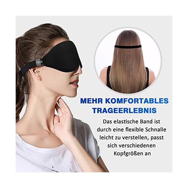 FORETOY Schlafmaske für Frauen Herren, 3D Konturierte Schalen Augenmaske, 100% lichtblockierende Schlafbrille Augenbinde… – Bild 5
