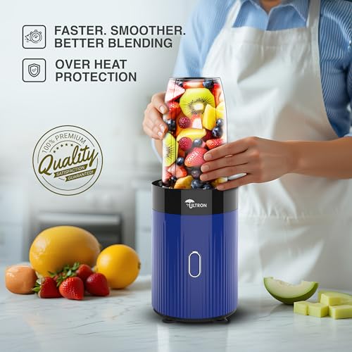 Image of Ultron nutri Blender Juicer Mixer Grinders Vita Blend 500W 2J 2 Years Warranty For Smoothie | Juicing | Blending | Mixing (Blue1)
