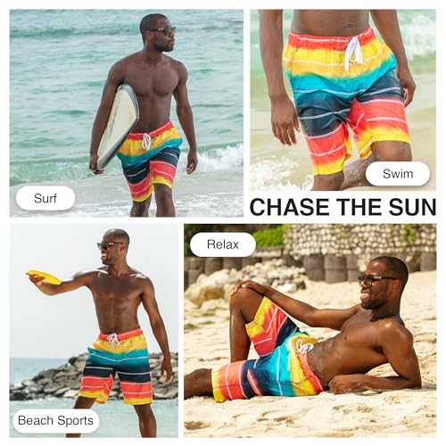 Image of Kanu Surf Men's Big Viper Extended Size Stripe Swim Trunk