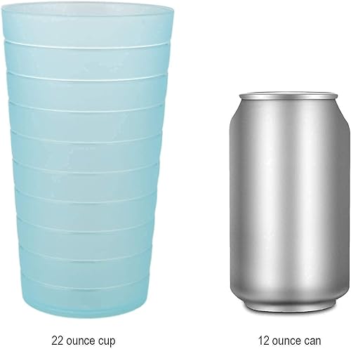 Miniatura 6 de Vasos de 22 onzas y platos llanos de 10 pulgadas reutilizables, sin BPA y aptos para lavavajillas en 6 colores surtidos, juego de 24 para uso diario