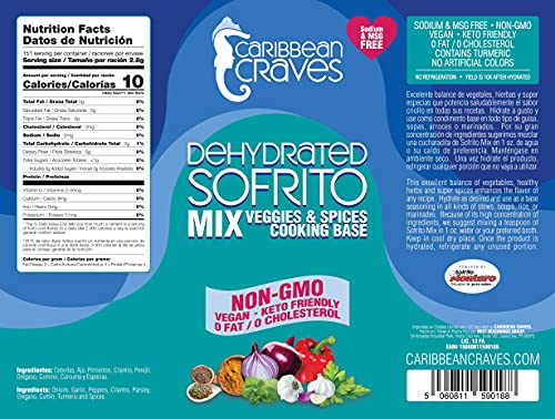 Caribbean Craves - Dehydrated Sofrito Mix | No-Msg, Vegan, Keto Friendly, Natural Ingredients (15Oz X 1) 15Oz #TOP3