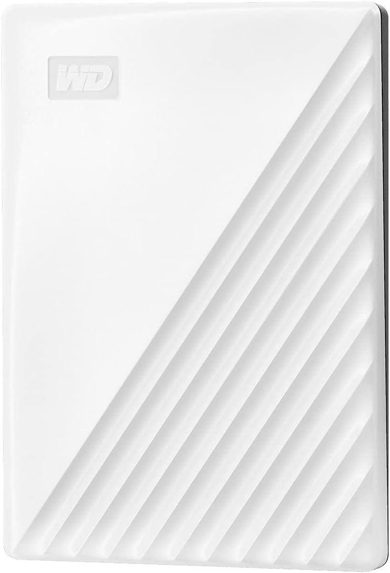 WD Portable Hard Drive, 2TB USB3.0, White, My Passport Encryption, Password Protection, External Hard Disk / WDBYVG0020BWT-WESN