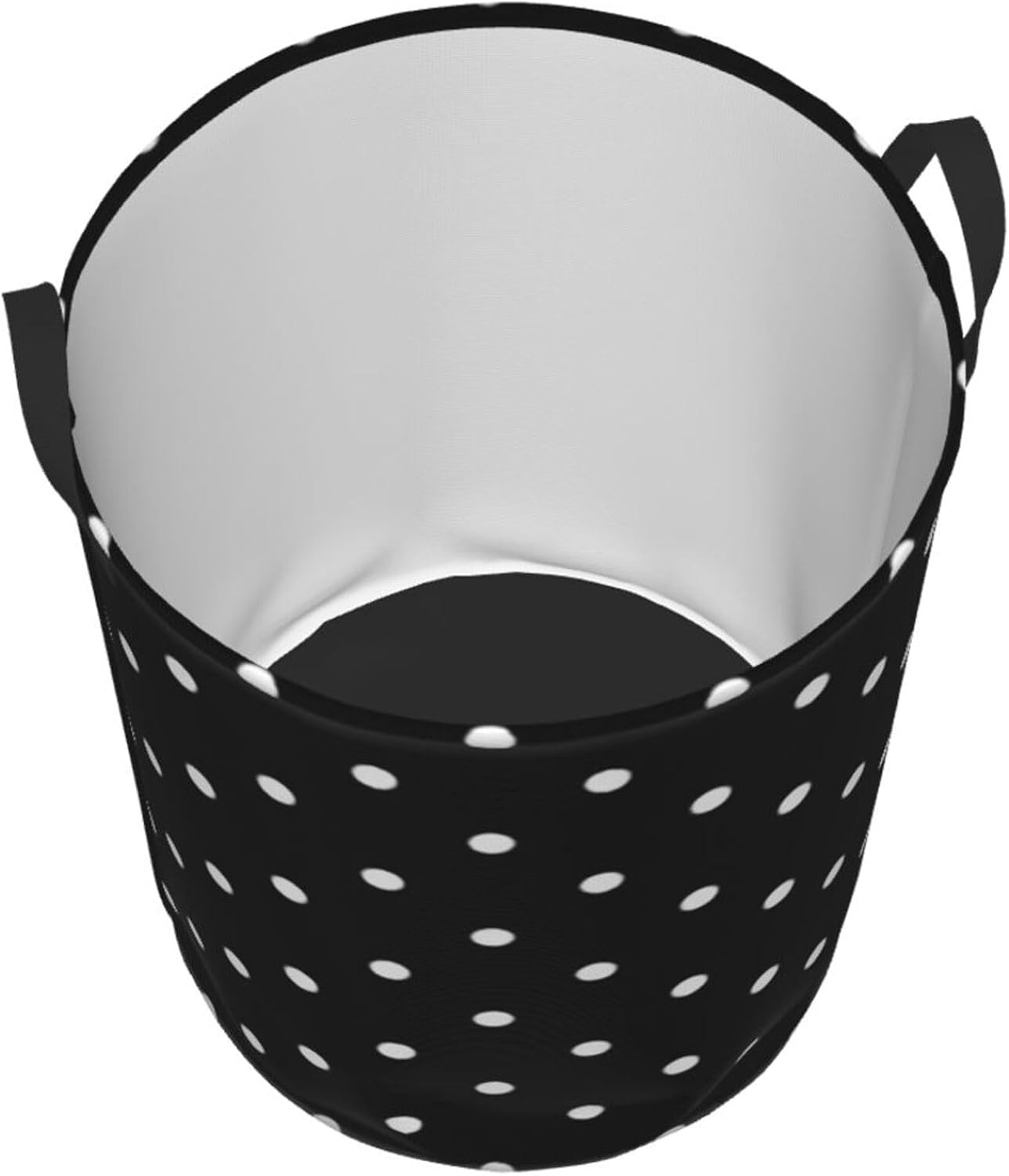 Large Laundry Basket, Black and White Polka Dot Collapsible Laundry Hamper Dirty Clothes Washing Bin for College Dorm Storage Essentials