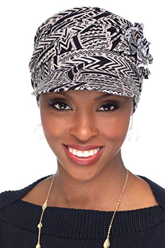 Bamboo Florette Newsboy-Caps for Women with Chemo Cancer Hair Loss- Neutral Tribal