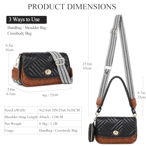 Image of JEEHAN Quilted Crossbody Bags for women Designer Shoulder Handbags Small Purse