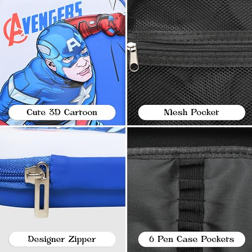 Image of Stylbase Pencil Box Suitcase for Boys & Girls | Hard School Pencil Case Geometry Box with Password Lock & Handle | Pencil Pouch for School Supplies Kids (Blue)