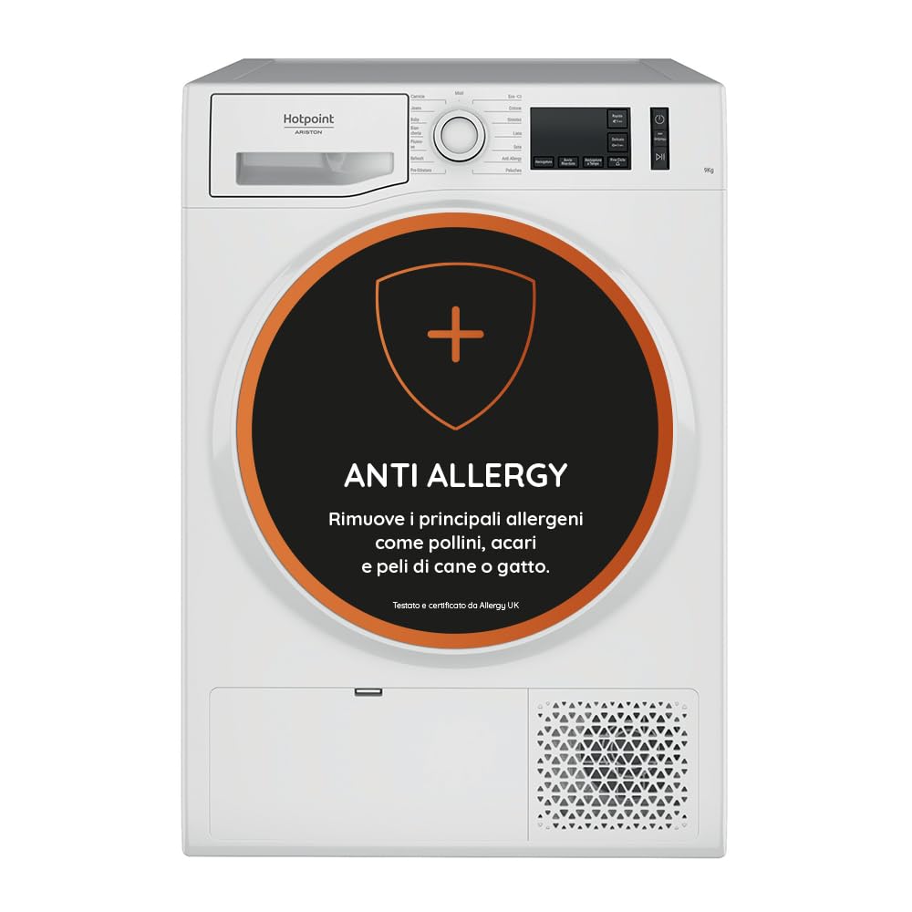 Hotpoint - Asciugatrice 9 Kg NT M11 92WK IT - Asciugatrice Pompa Calore Classe A++ A Libera Installazione, Altezza 84,9cm, Larghezza 59,5cm, Profondità 65,5cm.