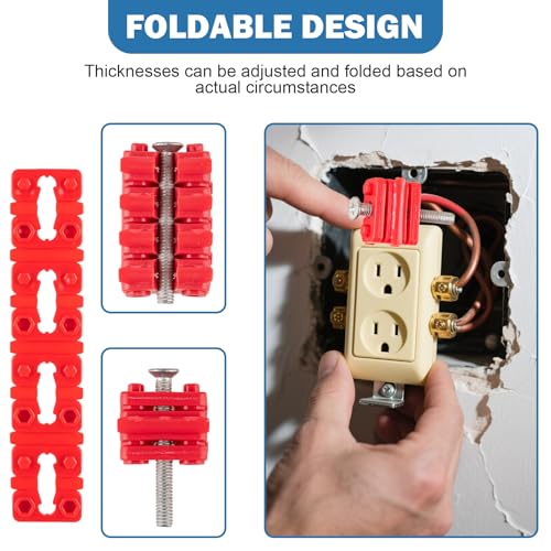 Image of Outlet Spacers，48 PCS Outlet Spacers for Electrical Box, Switch and Receptacle Extender Plastic Spacer for Loose Plug Fix, Wall Plate Shims for Box Extender