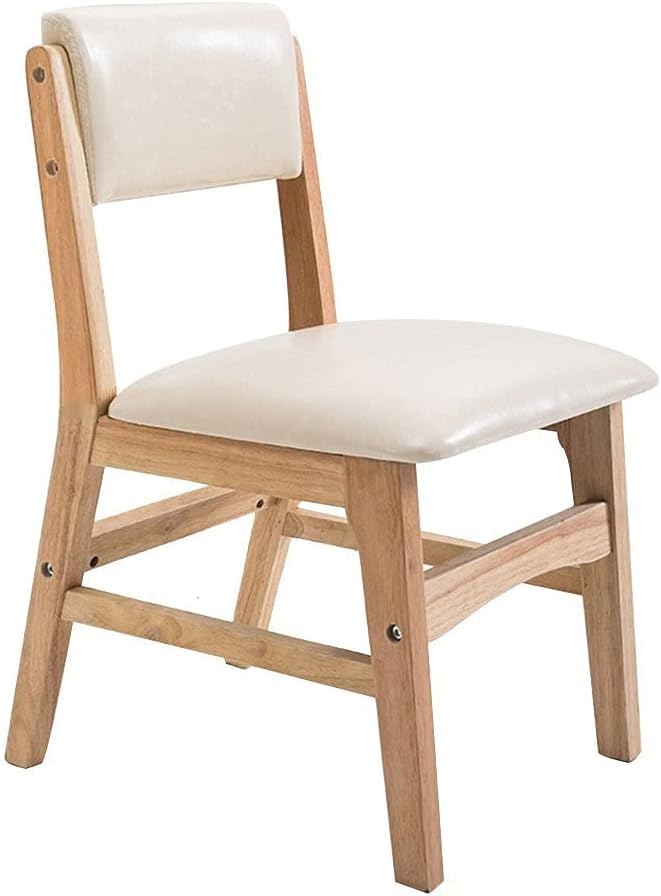 Chaises de salle à manger en bois massif avec dossier rembourré confortable