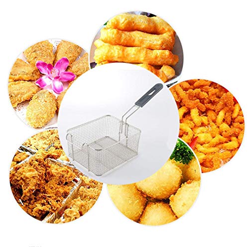 Miecux Stainless Steel Square Fry Basket With Rubber Handle Grip thumb #5