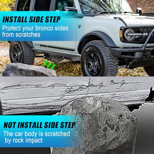 Estribos laterales de acero para Ford Bronco 4 puertas 2021-2024 - Pack 2 miniatura 2