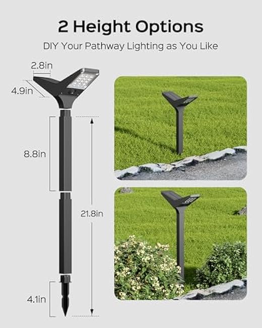 JACKYLED 4 Pack Solar Lights Outdoor Waterproof, Max 20 Hrs 100LM Outdoor Solar Garden Lights for Yard Path Landscape Walkway Driveway Decorations - 3000K&6000K