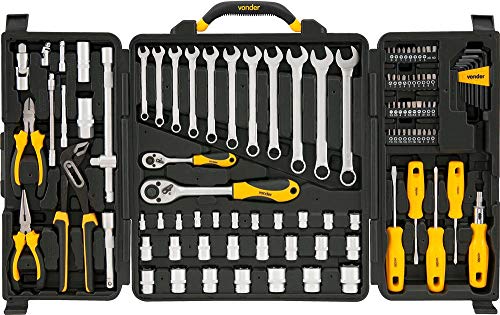 Jogo de Ferramentas Vonder com 110 Peças - Caixa Aberta