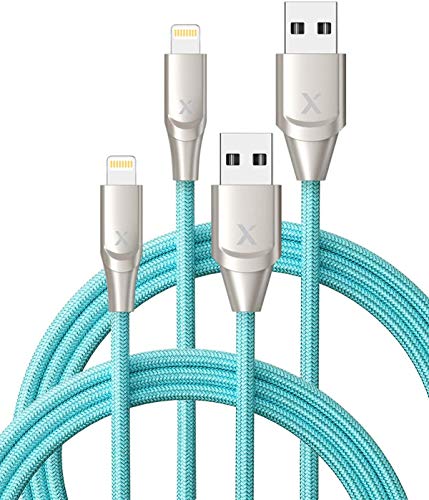 Black Friday - 50% OFF iPhone Charger 3ft 2 Pack, Xcentz MFi Certified Lightning Cable, High-Speed iPhone Charger Cable Durable Braided Charging Cord for iPhone 11/X/XS/XR/XS Max/8/7/7 Plus/6/5s, iPad Mini/Air, Blue