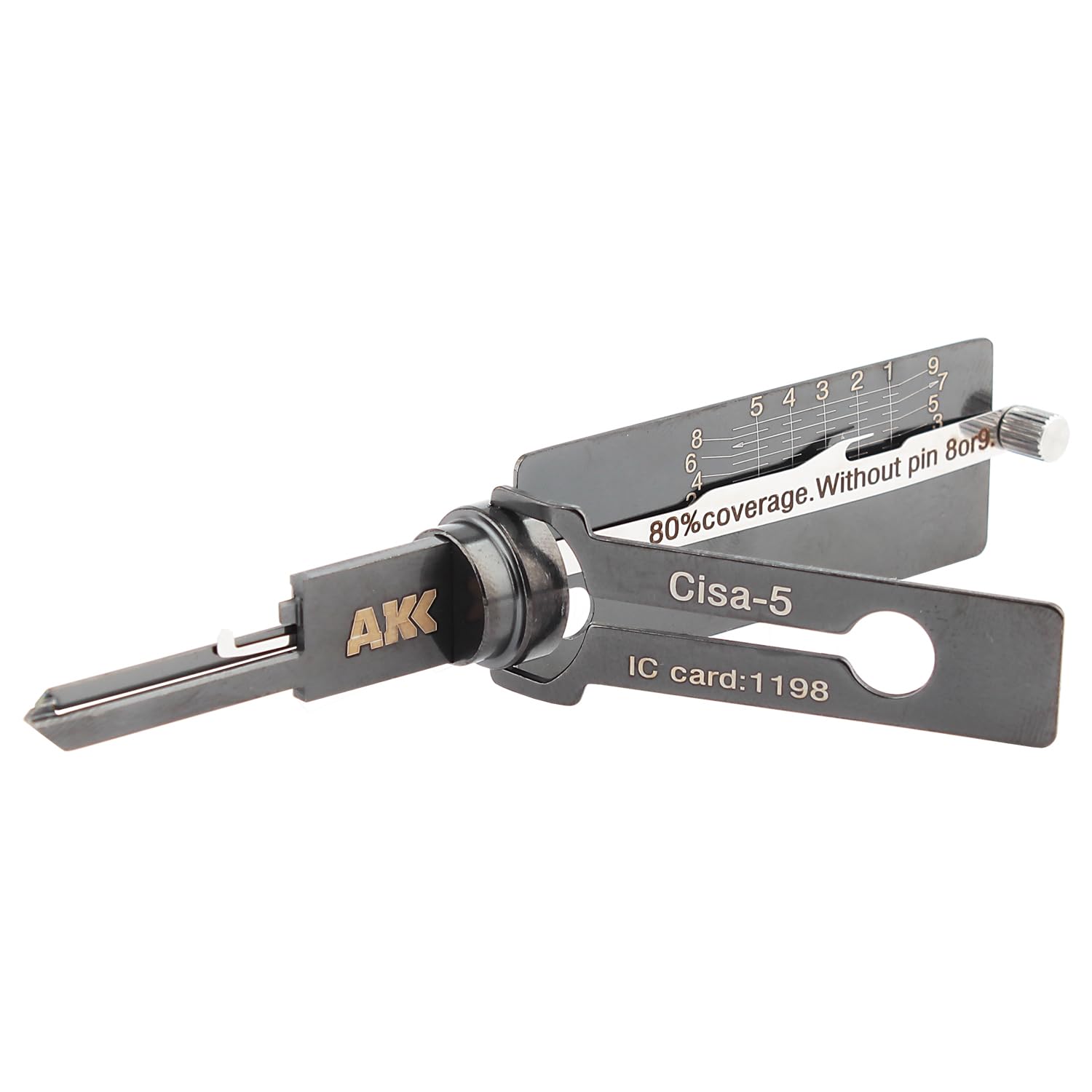 Rlokk Black Akk Locksmith Tools For Cisa-5 (5-Pin) 2 In 1 Lock Pick And Decoder For Cisa Door Locks