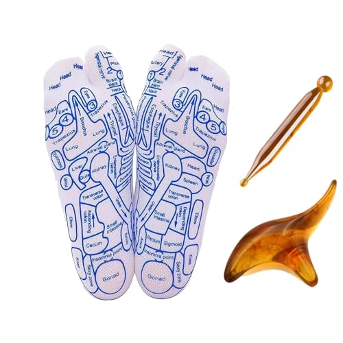 Fußreflexzonen Socken, fußmassage socken mit Massage Tools, Druckpunkt Socken Für Fuß Reflexzonen Massage, fussreflexzonenmassage socken, akupressur socken (Männer-groß)