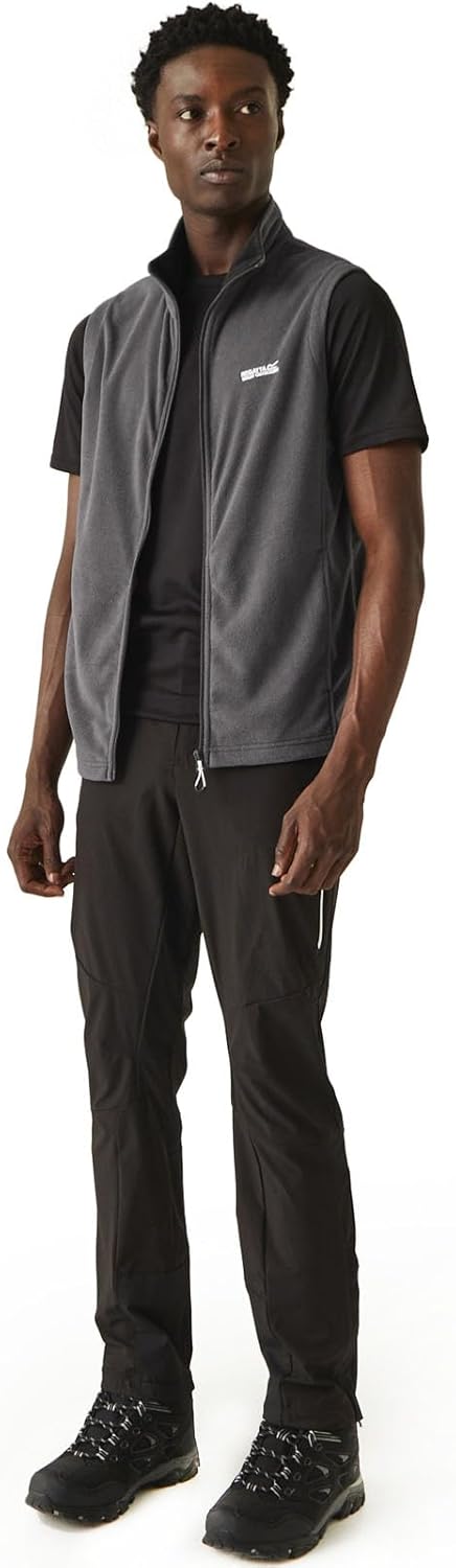 Regatta Bodywarmer men, Gilet for men - Warm Fleece sleeveless Jacket - Outdoor & Hiking Polar Fleece zipper Vest - Full Zip - 2 lower pockets - M Iron Black