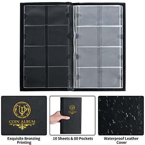 Uncle Paul Pocket Album For Coin Flip - Classic Collecting Book Coin Holder For Medals Badges Stamps Collection Supplies Black Cs45Bk01 #TOP2