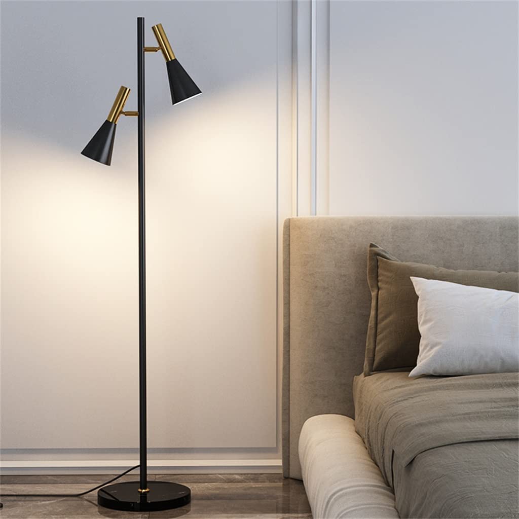 Lampa Podłogowa Regulowana Lampa Podłogowa LED Dom Salon Sypialnia Badania Dekoracja Marmurowa Podstawa Światło Stojące Sypialni Salonu(Black)