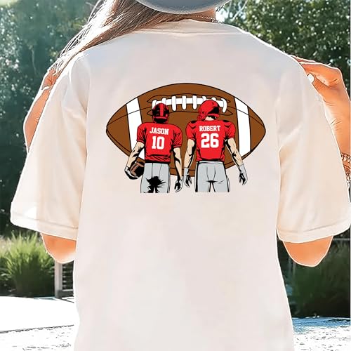 Personalized Football Mom Shirts Custom Name & Number Game Day Gifts for Women Mama Grandma4