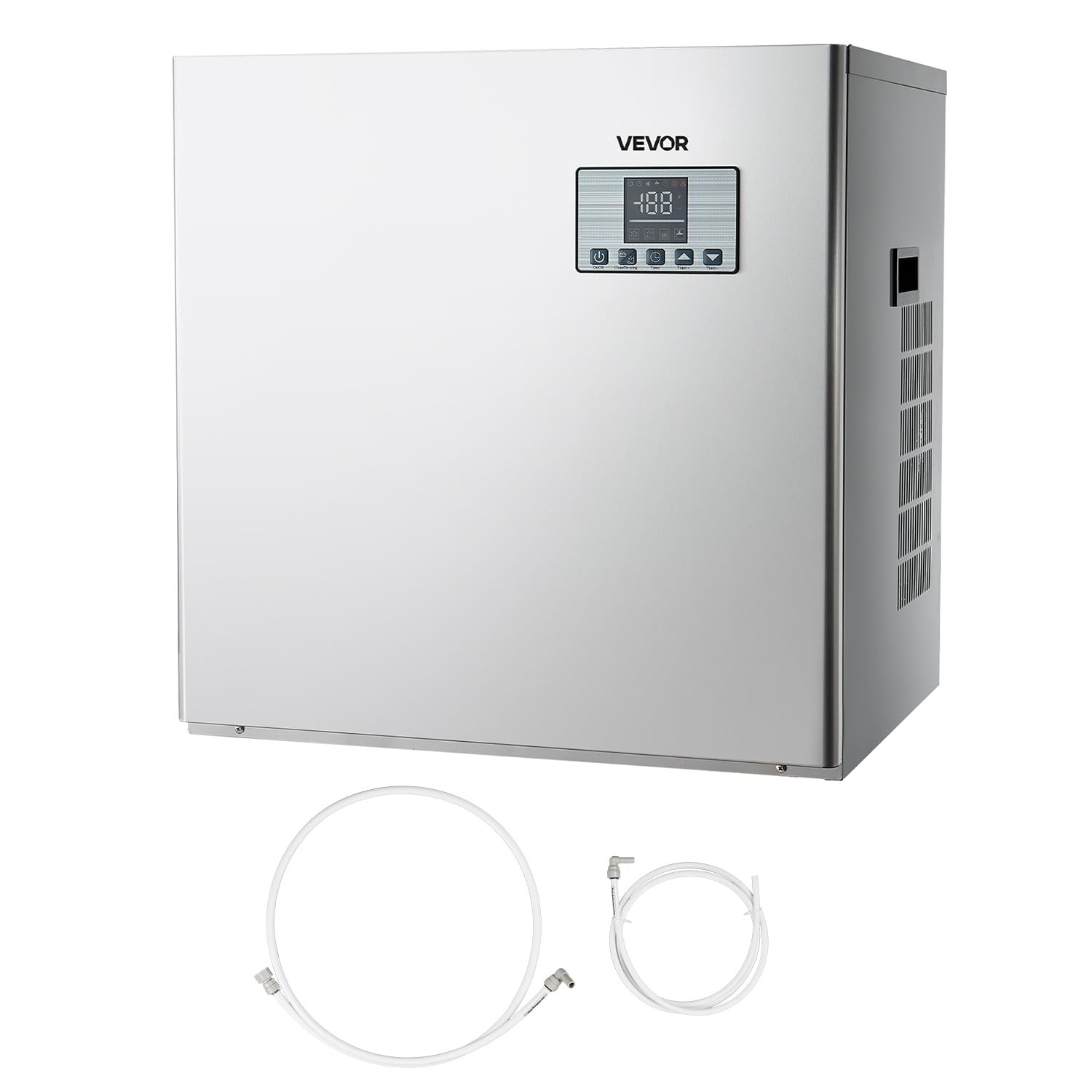 VEVOR Testa per Macchine per Cubetti di Ghiaccio Commerciali, in Acciaio Inox da 181 kg con Pannello di Controllo Intelligente, Autopulente, Spessore Regolabile, per Ristoranti, Bar, Solo Testa