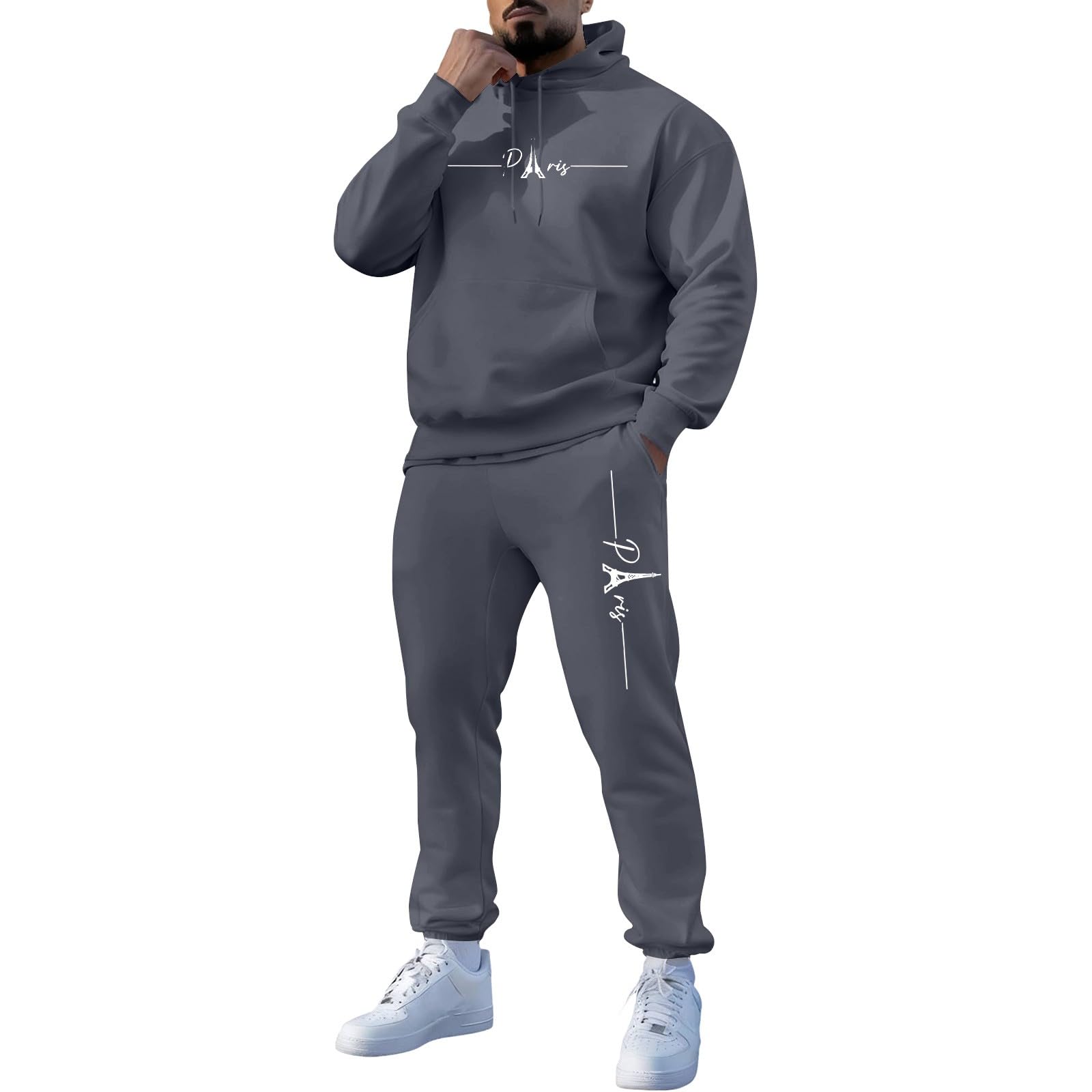 Generisch Ensemble sweat à capuche et pantalon de jogging pour homme