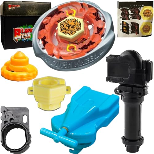 Image of BLADEKING BEYS BB59 Burn Fireblase 135MS + 1 Way String Launcher (Right Spin) + Grip +Toy Storage Box