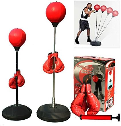 Boxing punching speed ball boxing bag anti stress fitness with boxing glove for Teenagers and Adults Adjustable 48" to 59" in Height New