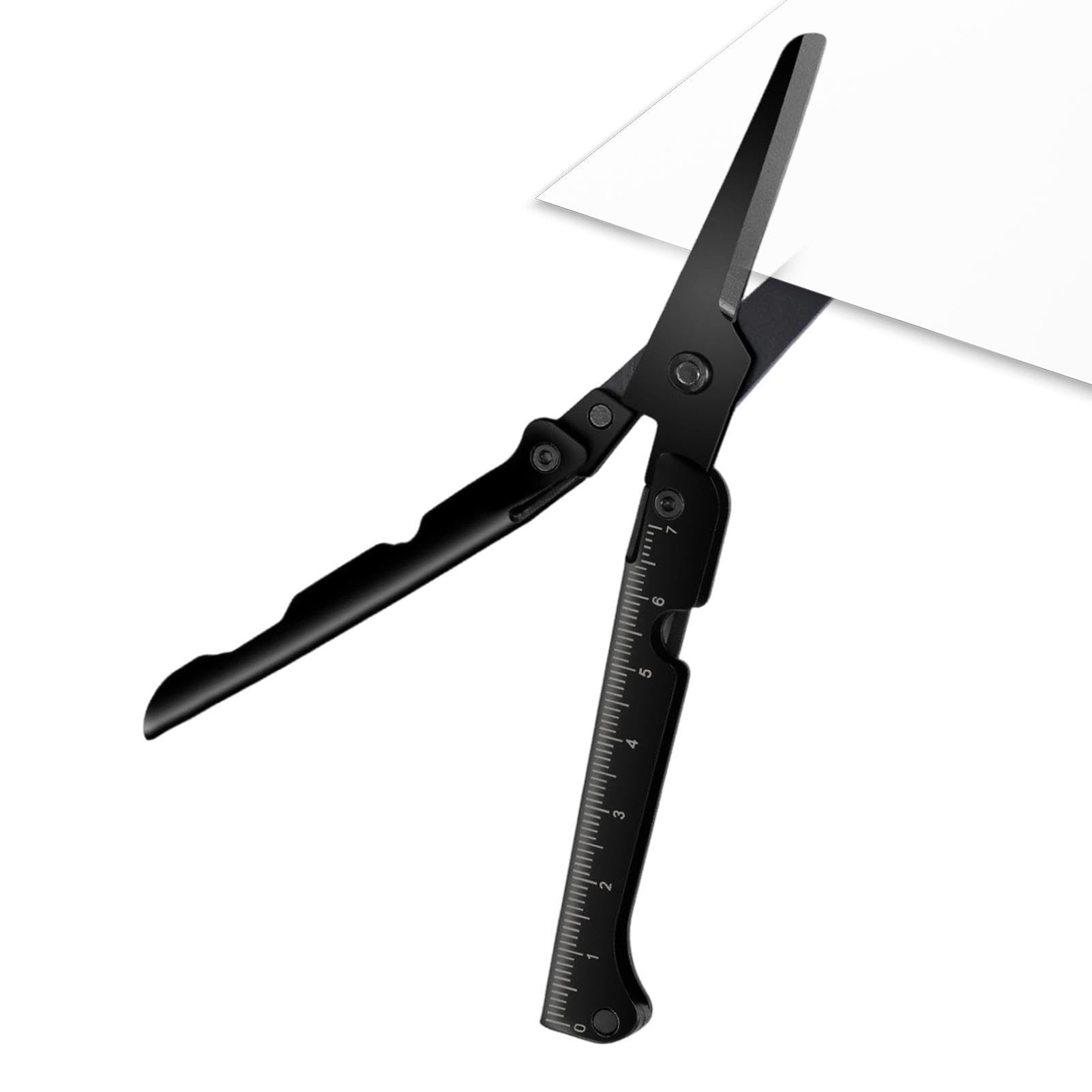 Pocket Scissors | 2-in-1 Lightweight Portable Multifunction Folding Scissors with Built-in Ruler for Camping, Hiking, Travel, Outdoor, Outdoor, Garden and Excursions