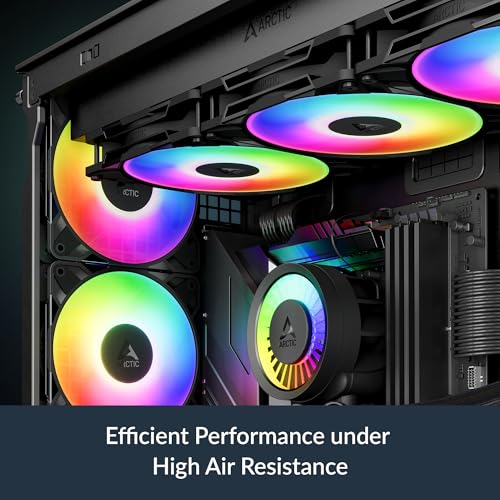 Image of ARCTIC P14 Pro A-RGB - 3 Pack - Powerful Premium Fan, 140 mm PWM Fan with Y-Cable Splitte, 400-2500 RPM, 0 RPM <5% PWM, 5V Digital RGB, Fluid Dynamic Bearing, 4-Pin - Black