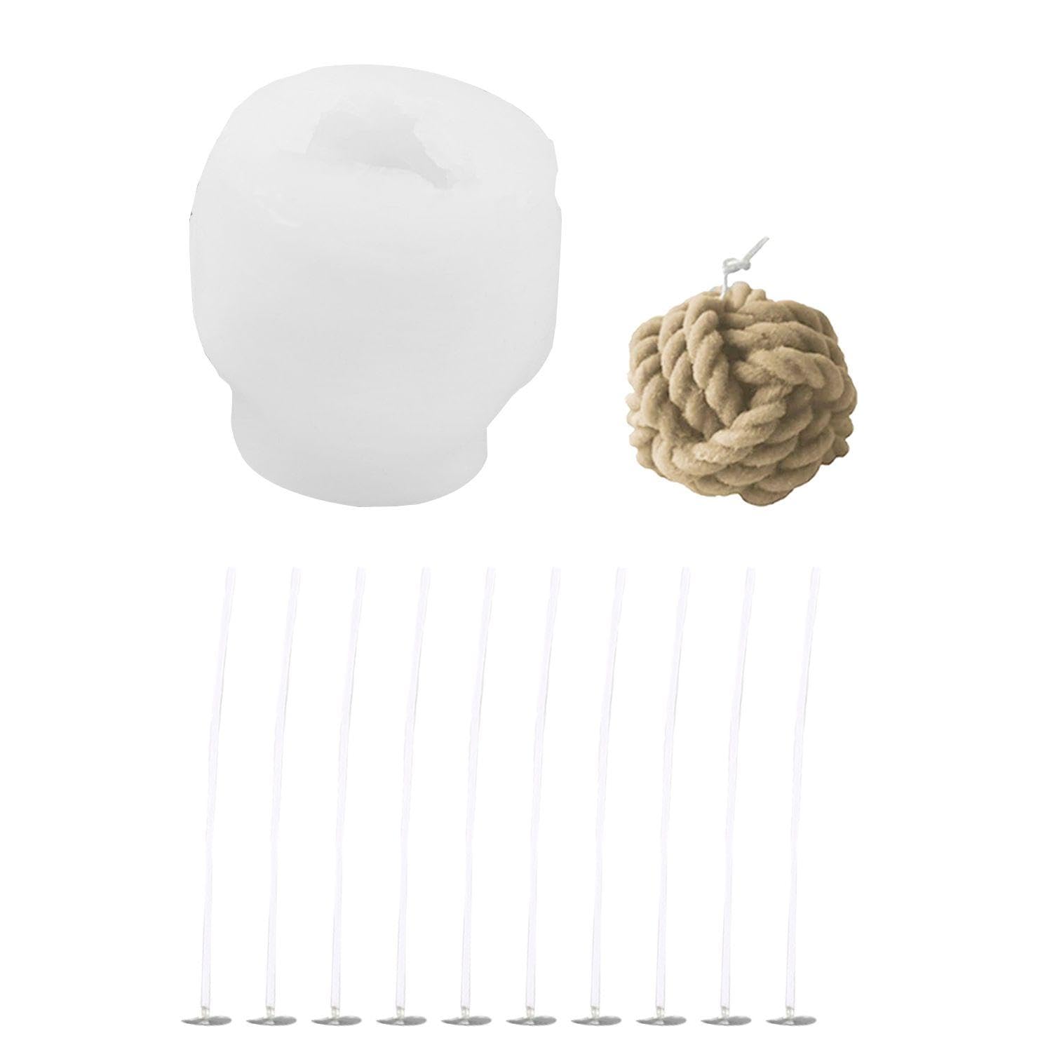 NIDHFG 1 Piece Candle Mold And 10 Candle Wicks, Silicone Mold, Diy Craft Mold, Soap Mold.