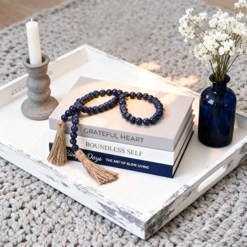 Libros decorativos azules y grises con caja de almacenamiento integrada 6