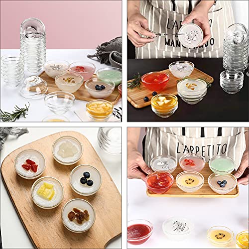 Awleynz 6Pcs 2.3Inch Mini Glass Bowl Pudding Bowls Jelly Cups Small Clear Glass Bowls Dessert Containers Kitchen Mini Prep Bowls Sets(2.3×2.3×1.1In) #TOP7