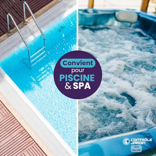 CONTROL GARDEN 160 Bandelettes Réactives de Test pH 7 en 1 | Test pour Piscine et Spa | Mesureur de pH, Chlore Libre et Total, Brome, Alcalinité, Dureté, Acide Cyanurique pour l'Eau du Bain | Analyse – vue 5
