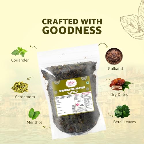Image of Delight Foods Banarasi Meetha Paan Mukhwas 800g | Traditional Sweets Mouth Freshener Digestive | After Meal Refreshment | No Supari & Areca Nut | Authentic Pan Mix | Sweet & Refreshing Snack