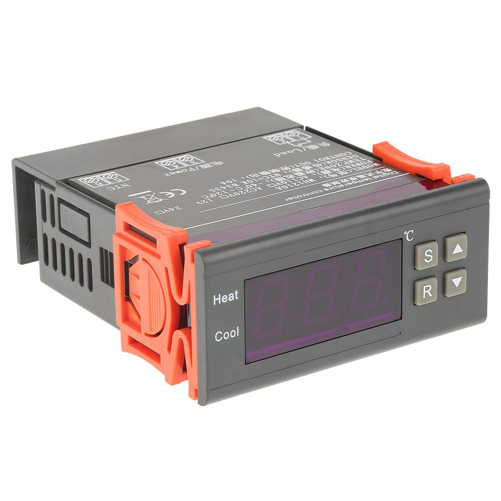 Hyuduo MH1210A Contrôleur de Température du Thermostat Numérique avec Sonde de Capteur 40-120 ℃ Fonction de Démarrage de Différence de Retour Réglable à Large Plage pour le Contrôle de (DC12V)