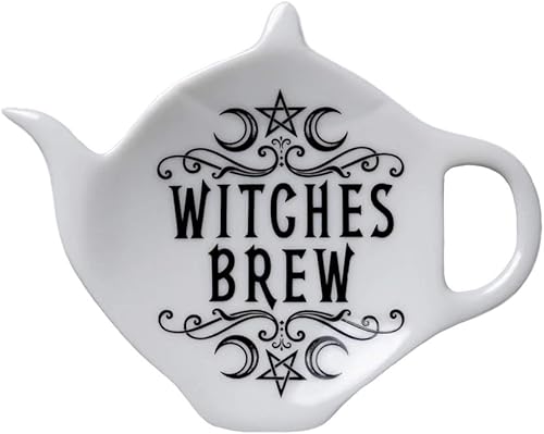 Pacific Giftware Cuchara de té de cerveza de brujas soporte de cerámica